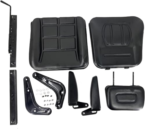 Universal Forklift Seat with Slide Track, Armrest and headrest - size: 18.5 x 9.06 x 16.93inch