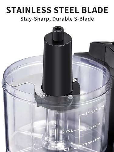 Reemix 1.5-Cup Electric Food Chopper, 100W Mini Food Processor Meat Grinder - color: Black