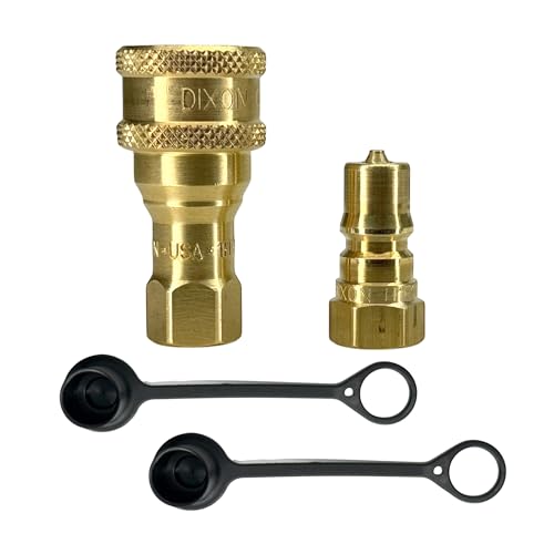 Genuine Dixon H-Series 1/4" ISO-B Hydraulic Quick Disconnect Kit - (1ct.) 2HF2-B | (1ct.) H2F2-B | (2ct.) 2HDP-H2DC – Brass | Female NPTF QDC | 3000 PSI Working Pressure (1/4" x 1/4" FNPTF) - size: 1/4" x 1/4" FNPTF