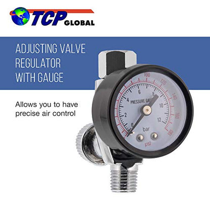 TCP Global Air Adjusting Valve Regulator (1/4" NPT) with Gauge