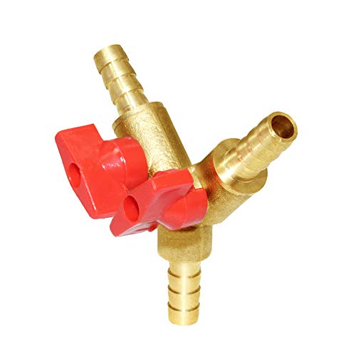 Joywayus 3/8" Hose Barb, Y shaped Type 3 way Union Intersection/Split Brass Shut off Ball Valve Fitting - size: AY3/8-1pcs