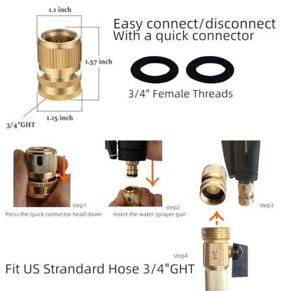 Upgraded Metal Garden Hose Nozzle Heavy Duty - color: Black