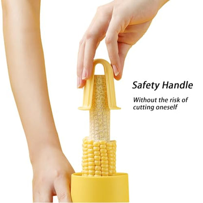 Corn Cob Stripper, Corn Peeler from Corn on the Cob, Quick Corn Kernel Cutter Tool, with Bowl & Safety Handle