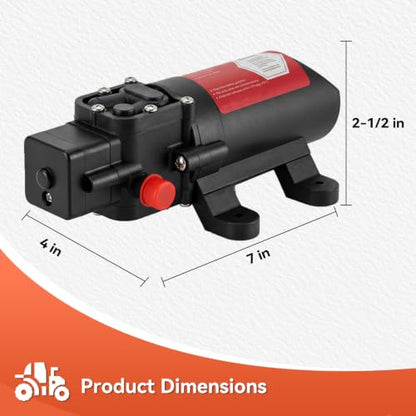 12V Sprayer Pump, 1.0gpm-2.6amp-80psi, Chemical and Corrosion Resistant, Compatible with Roundup, Diaphragm Pump with Self-Priming for Agricultural Spraying, Rv, Boats, Etc (1.0GPM) - size: 1.0GPM