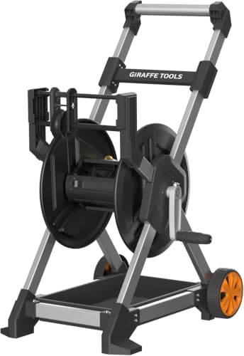 Giraffe Tools Garden Hose Reel Cart,125FT 5/8" Hose Capacity with Wheels