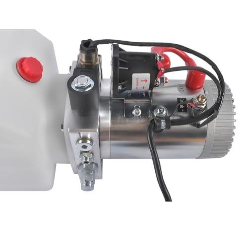 4 Quart Single Acting Hydraulic Pump 12V DC Hydraulic Power Unit Dump Trailer Plastic Tank Vahaha