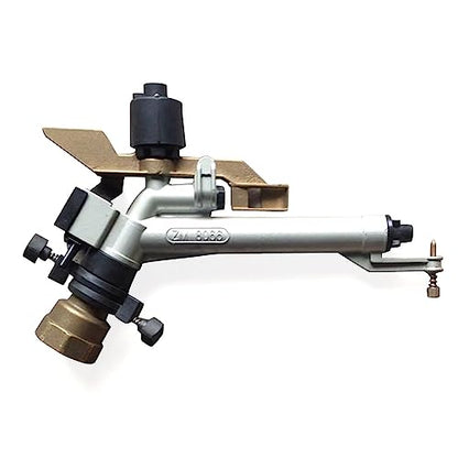 360° Irrigation Spray Impact Gun Adjustable Impact Area Water Irrigation Spray Tool Kit Impact Sprinkler for Garden Agricultural, Horticultural, Industrial, Farms, Orchards(Interface: 1.5inch) - color: Interface: 1.5inch internal thread/ Silver Yellow