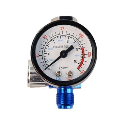 Flylin 1/4 Inch Spray Gun Air Inlet Pressure Regulator Valve with Gauge