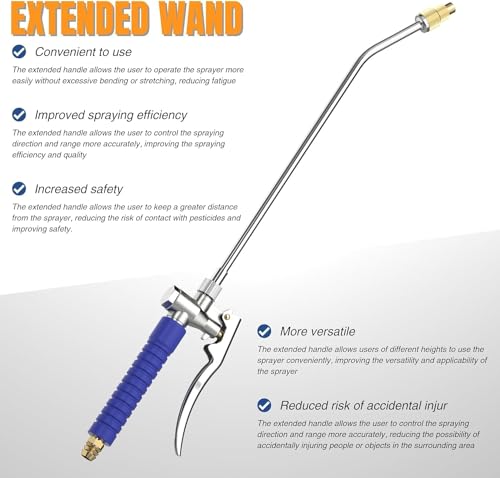 1.5 Gallon Hand Pump Sprayer, 304 Stainless Steel Garden Chemical Sprayer with Pressure Gauge, Adjustable Nozzle, 16" Sprayer Wand, 3.3ft Hose & Safety Valve