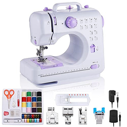 Rxmeili Portable 12-Stitch Sewing Machine, 42-Pc Sewing Kit for Beginners - size: 12.2 x 5.9 x 11.8 inches