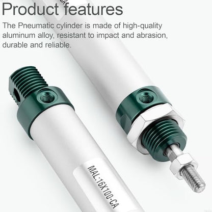 MAL16x100 Mini Air Cylinder 16mm Bore 100mm Stroke Double Acting - size: 16mm x 100mm