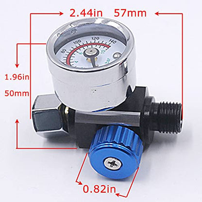 Spray Gun Air Pressure Regulator, 1/4"-NPT Air Pressure Regulator Kit