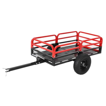 Garvee 1500 lbs ATV UTV Trailer, Pull Behind Dump Cart Lawn Mower Trailer - color: Red