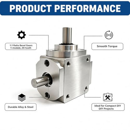 90 Degree Right Angle Gearbox 1:1 Bevel Gear Drive - size: 8mm Right Single Output Shafts