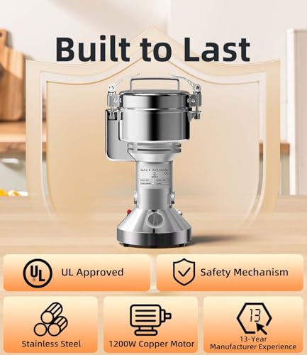 Electric Grain Mill 300g Home Flour Mill for Wheat Rice Corn Herbs Spices - size: 300g