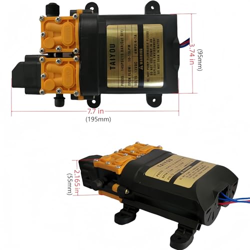 DC 12V Diaphragm Water Pump 145PSI Fresh Water Pump Self Priming Sprayer Pump High Pressure Smart dual core pump
