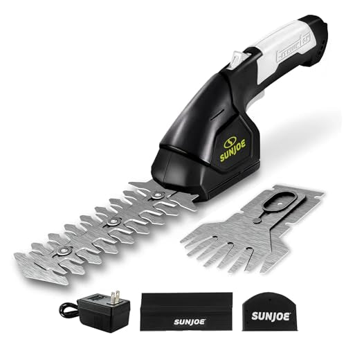 Sun Joe Cordless 2-in-1 Grass Shear Hedge Trimmer, 7.2V, 4in/6in Blade