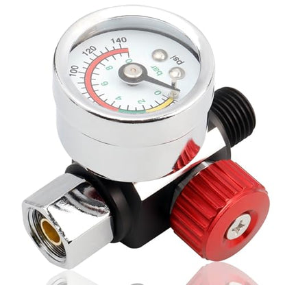 Yakamoz Paint Spray Gun Air Pressure Regulator with Gauge, G1/4"