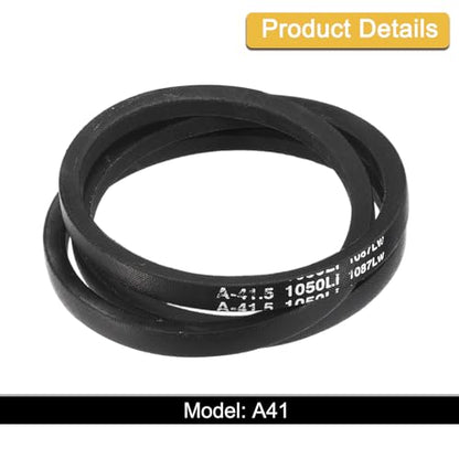 uxcell A41 1/2 Classic Wrapped V-Belt, 43" Outside Circumference, Black, Industrial Rubber V-Belt - size: A41 1/2
