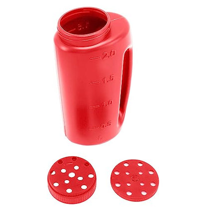 Handheld Fertilizer Spreader Hand Held Grass Seed Spreader Crop Spreading Salt Sowing Pot (Red) - color: Red