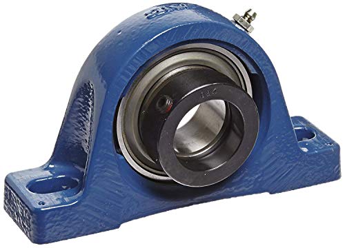 SKF P2B 200-FM Pillow Block Ball Bearing, 2 Bolts, Normal Duty, Eccentric Collar, Contact Seals, 2" Shaft, 6-15/32" to 6-31/32" Bolt Hole Spacing, 2-1/2" Base to Center Height