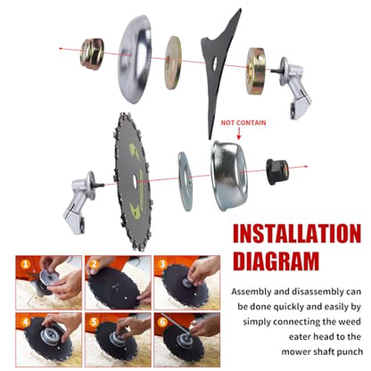 9" x 20 Teeth Brush Blades Carbon Steel Round Chainsaw 10" x 3T Cutter Weed Eater Blades- Universal Adapter Kit with 3 Round Files, Compatible with Brush Cutter Trimmer Weed Eater Husqvarna Stihl Ego - size: 2set 9"x20T+10"x3T