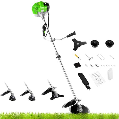 58CC Gas Powered Weed Eater, 4 in 1 String Trimmer, Green - color: Green