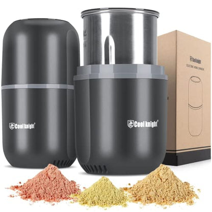 COOL KNIGHT Electric Herb Grinder, Fast Grinding, 120g Large Capacity - color: Grey 2