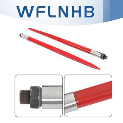 WFLNHB 39 Hay Bale Spear 3000 lbs Capacity Red Coated Bale Forks