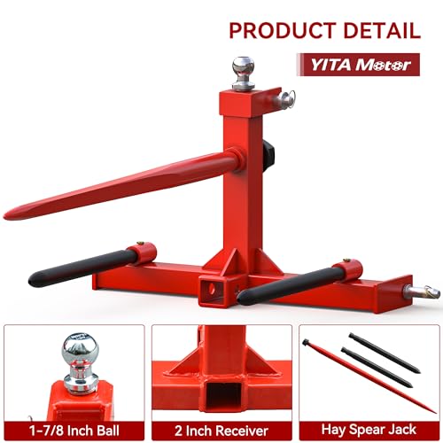 YITAMOTOR 3 Point Quick Attach Hitch with 2" Receiver for CAT 1 Tractors
