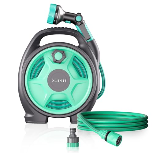 Retractable Garden Hose Reel, 45+6FT Portable Hose Reel - color: Blue