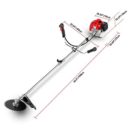 4-in-1 Weed Wacker 58cc Gas String Trimmer,Brush Cutter Straight Shaft Red