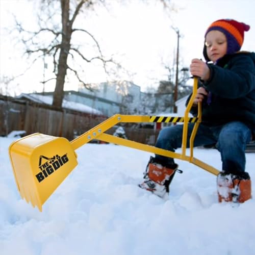 Big Dig Excavator Ride-On Sandbox Digger with 360 Rotation Base, Yellow - color: Yellow
