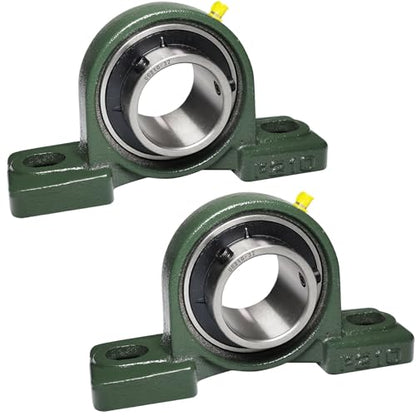 2 Pack UCP210-32 Pillow Block Mounted Ball Bearing - 2" Bore - Solid Cast Iron Base - Self Aligning - style: UCP210-32