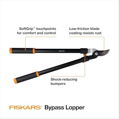 Fiskars 28” Garden Bypass Loppers, Tree Trimmer with 1.5" Cut Capacity - style: 28" Standard Bypass
