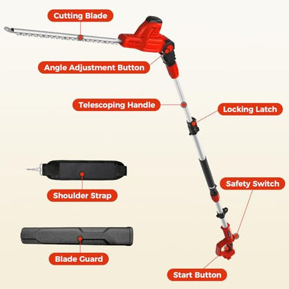 SHOHO Pole Hedge Trimmer Cordless Compatible with Milwaukee M18 Battery