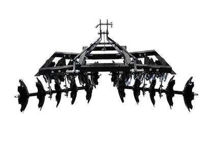 Impact Implements® 72" Disc Plow 3-Point Attachment for Cat-1 Tractors | Two rows of heavy duty discs (20 total) for quick work of soil prep. Fits John Deere, Kubota and more. - size: CAT 1 Disc Plow