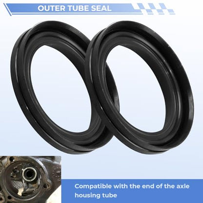 Front Axle Seal and U Joints kit with Oil Seal O Ring Compatible with Ford F250 F350 F450 F550 Super Duty Excursion 1998-2005 Replace for 50381 50491 SPL55-4