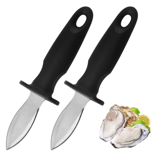 Oyster Knife Shucker Oyster Shucking Tool Perfect for Opening Clams, Mussels, Scallops, Shellfish Ideal for Home Kitchens, Raw Bars & Chefs（2 Pack） - size: 2 Pack