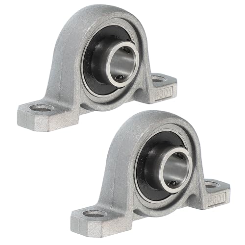 PATIKIL Pillow Block Bearing 7/16" / 12mm Bore, 2 Pcs Vertical Zinc Alloy Steel Mounted Flange Pillow Block Self Alignment Insert Bearings Bore Ball Housing for Machinery Power Agriculture - size: 7/16"