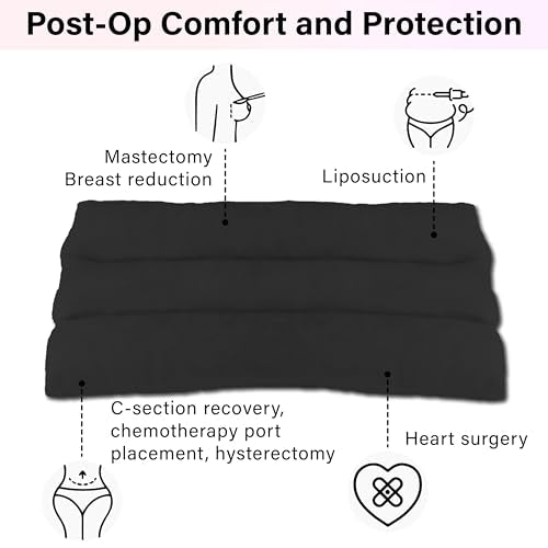 BFXM Mastectomy Seatbelt Pillow, Seat Belt Pillow Post Surgery - color: Black