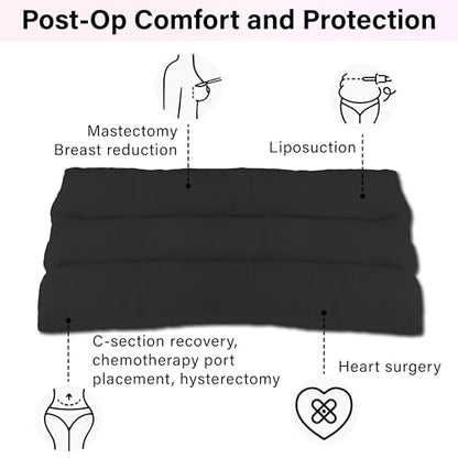 BFXM Mastectomy Seatbelt Pillow, Seat Belt Pillow Post Surgery - color: Black