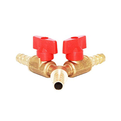 Joywayus 5/16" Hose Barb, Y shaped Type 3 way Union Intersection/Split Brass Shut off Ball Valve Fitting - size: 5/16"-1pcs