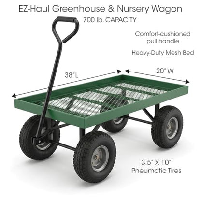 FarmTek EZ-Haul Utility Cart Wagon (20" W x 38" L, Single Deck) - size: 20"W x 38"L