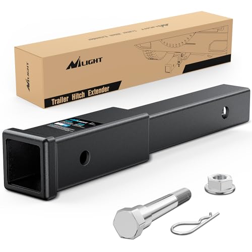 Nilight Trailer Hitch Extender 12" fits 2 Inch Receiver 3500 lbs GTW - color: 2" Hitch Extender 12"