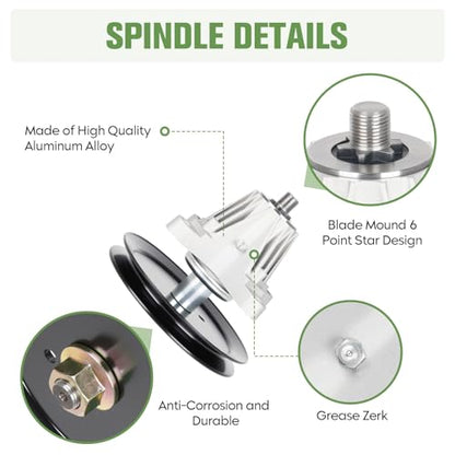 918-06977A 618-06977 Spindle Assembly Fit for MTD/Cub Cadet/Troy-Bilt 46 Inch Deck XT1-LT46 XT2-LX46 LT46 LX46 RZT L46 TB2246 Lawn Mower, Fit for Craftsman T8200 T8600 Lawn Tractor (2 Pack)