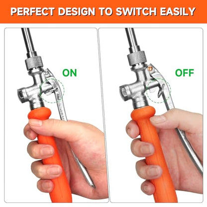 All Metal 44 Inches Replacement Sprayer Wand, Garden Hose Watering Wand with 3/4'' Brass Connector, 1/4" & 3/8" Brass Barb for Most Sprayer Hoses, Built-in Stainless Steel & 2 Hose Clamps - style: All Metal 44'' Sprayer Wand