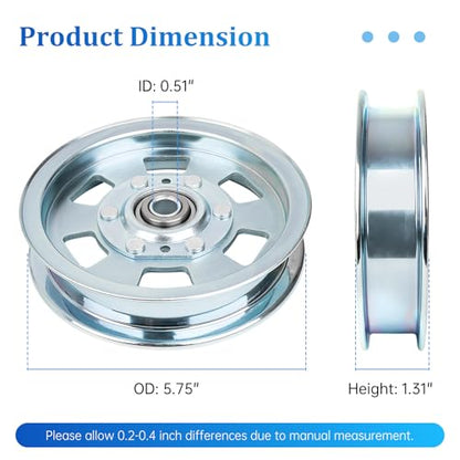 UP2WIN 033-8000-00 Flat Idler Pulley Fit for 48" 54" 60" 72" Lawnmower Deck, 033-7201-00 Idler Pulley Compatible with Bad Boy ZT Elite MZ Outlaw Series Mowers, Replace 033-7201-25 033-2000-00, 2 Pack - size: 033-8000-00_2pc