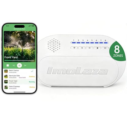 Indoor Smart Sprinkler Controller-ImoLaza Mini 8-Zone WiFi Auto Irrigation - color: White-8Z