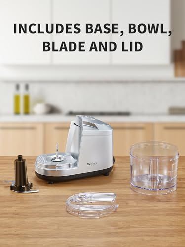 Reemix 1.5-Cup Electric Food Chopper, 100W Mini Food Processor Meat Grinder - color: Silver